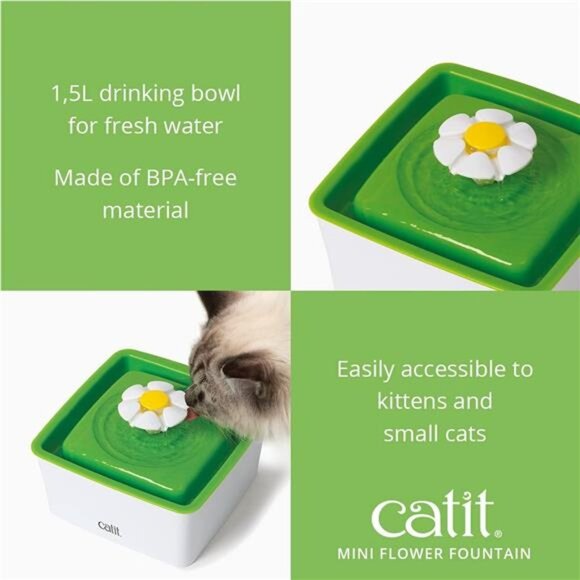 2.0 Mini Flower Drinking Fountain – Cat Water Fountain with Triple Filter - Picture 2 of 7